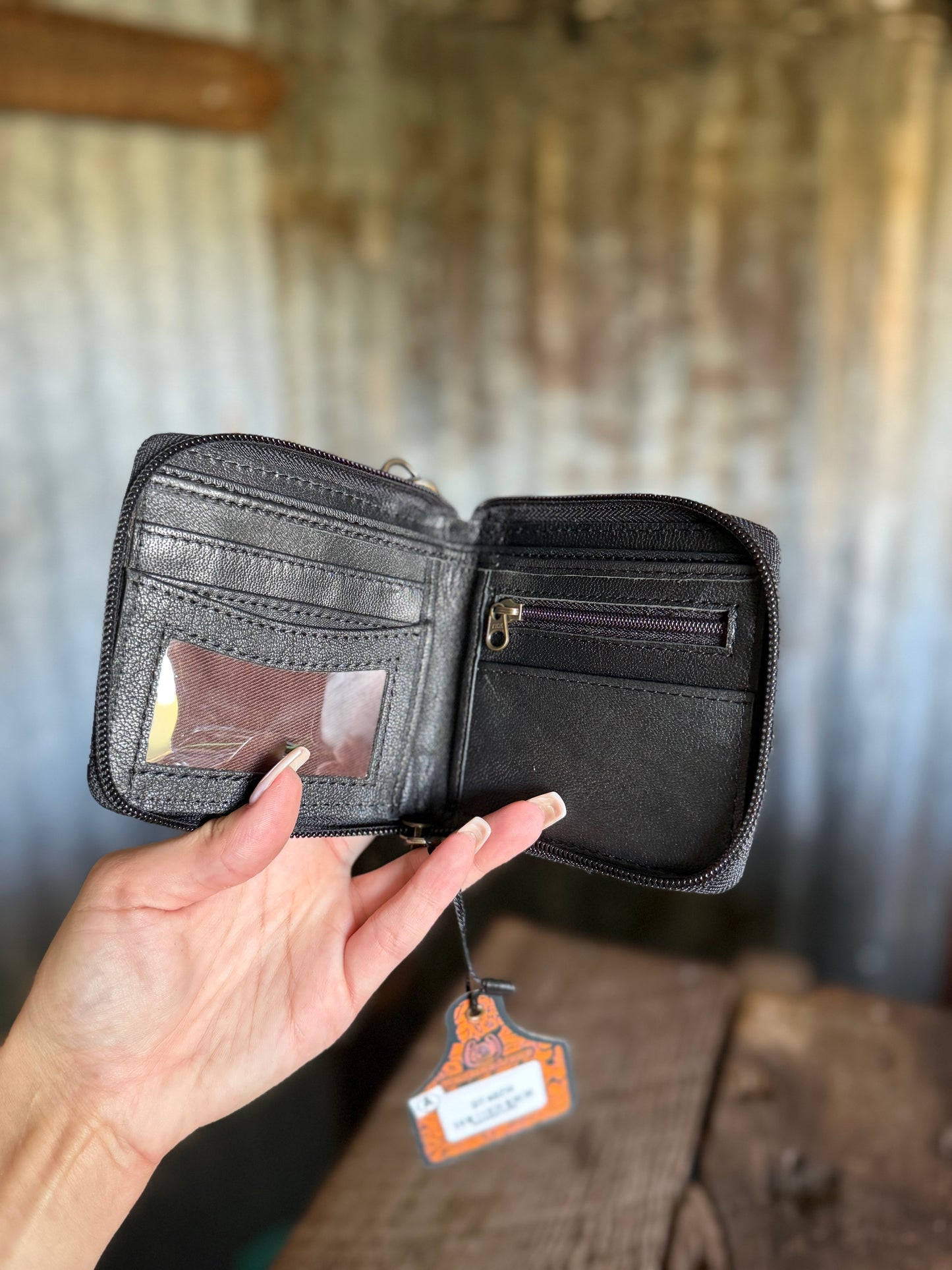 Checkered Wristlet Wallet