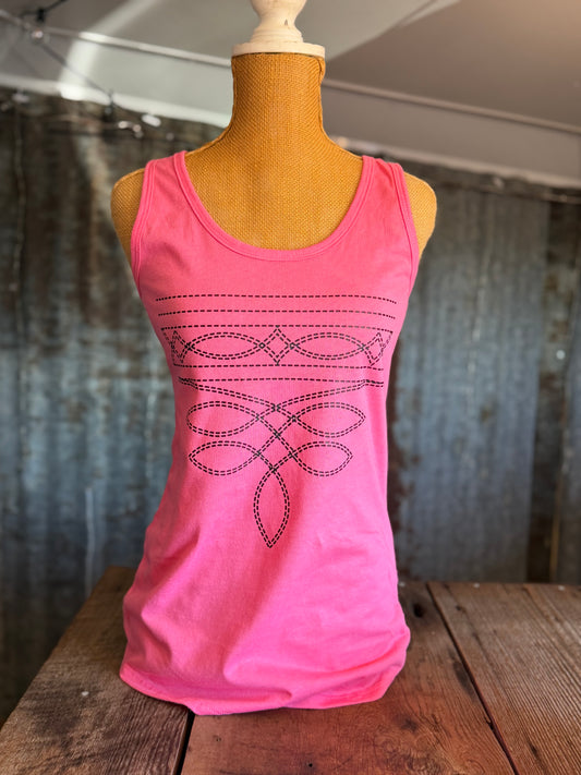 Boot Stitch Tank - Pink