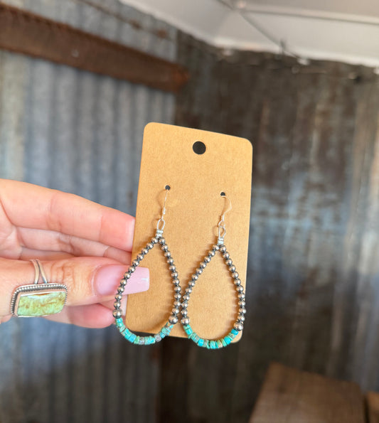 Authentic Navajo Pearl Earrings - Teardrop