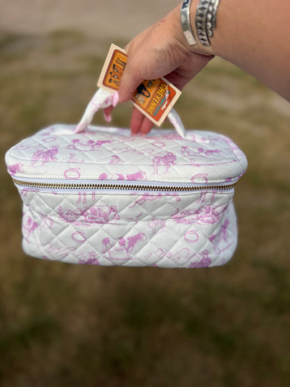 Quilted Western Makeup Case / Train Case