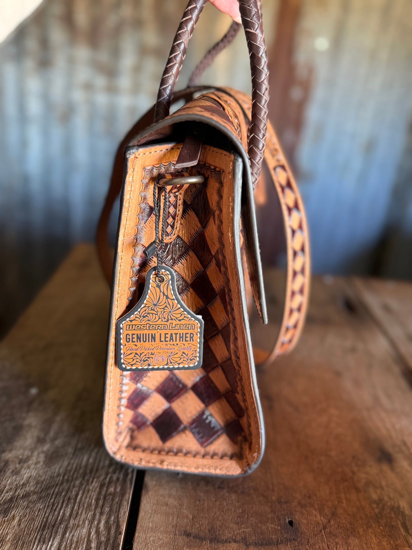 Checkered Dreams Tooled Purse / Crossbody