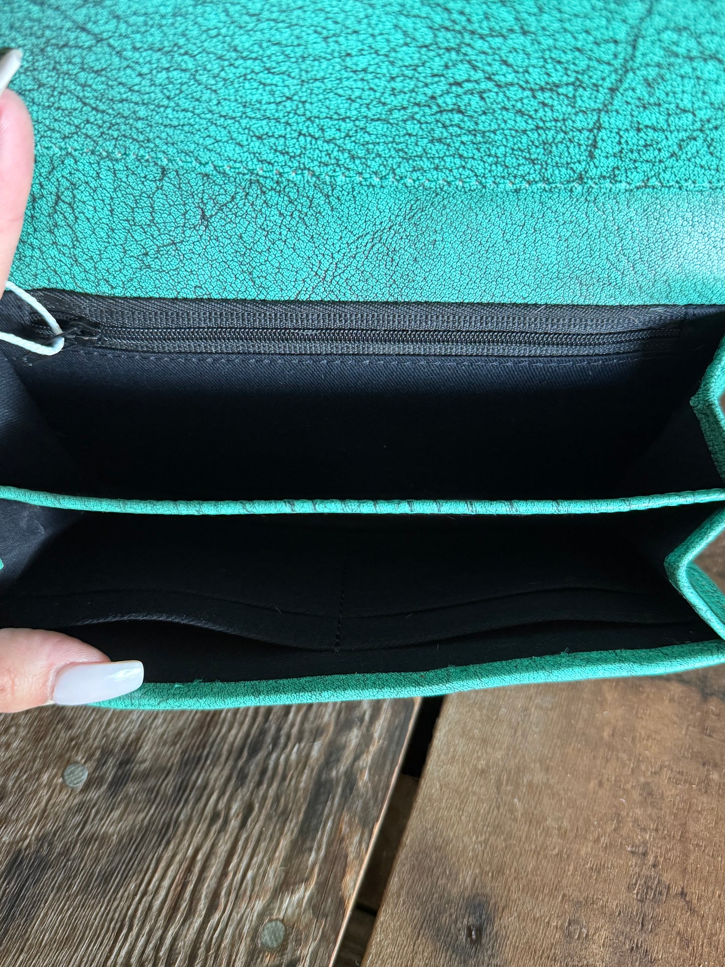 Cowhide Wallet - Turquoise