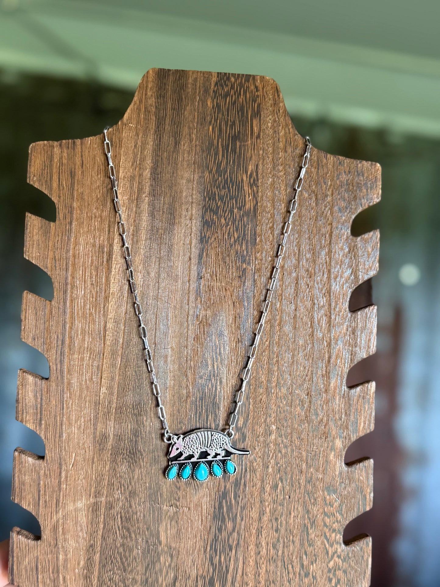 Armadillo & Turquoise Necklace