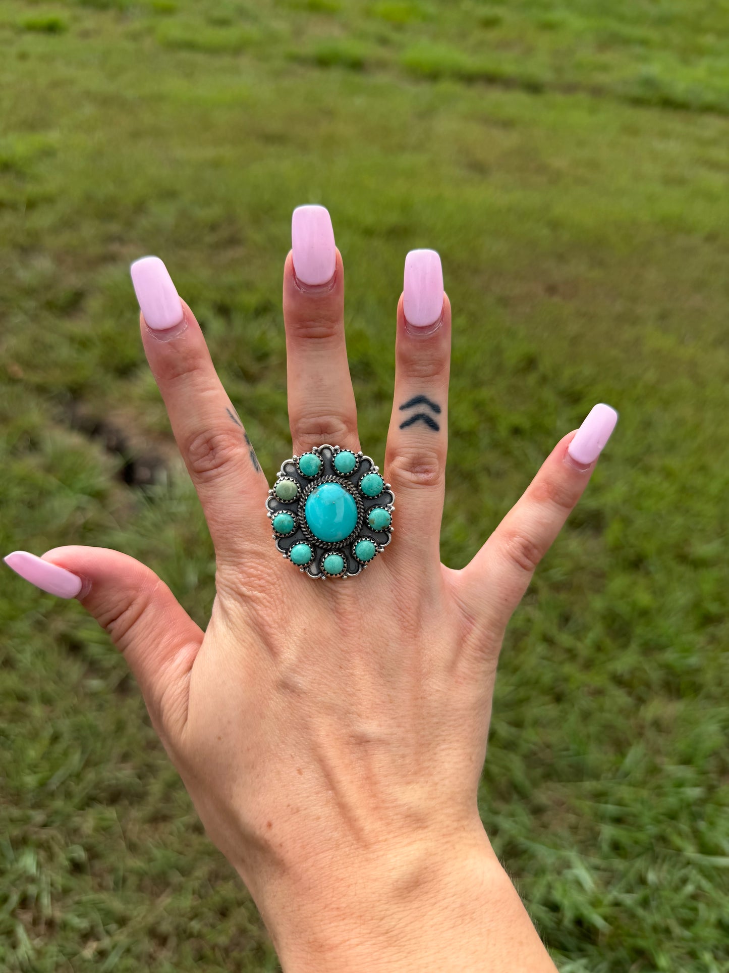 Turquoise / Sterling Adjustable Ring