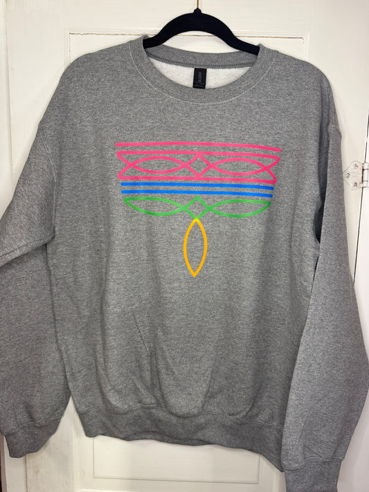 Neon Boot Stitch Crewneck