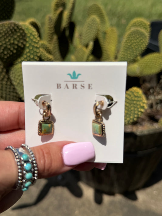 Bronze & Turquoise Rope Earrings