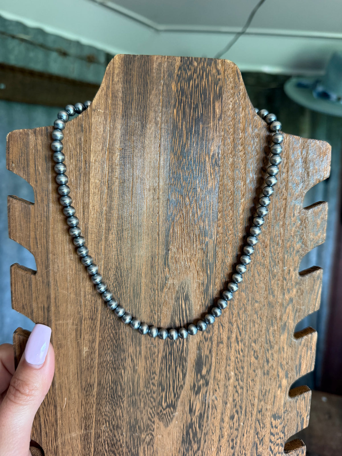 Authentic Navajo Pearl Necklace 6 mm beads 16”