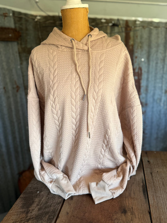 Textured Hoodie - Taupe