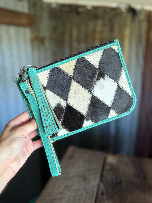Cowhide Wristlet