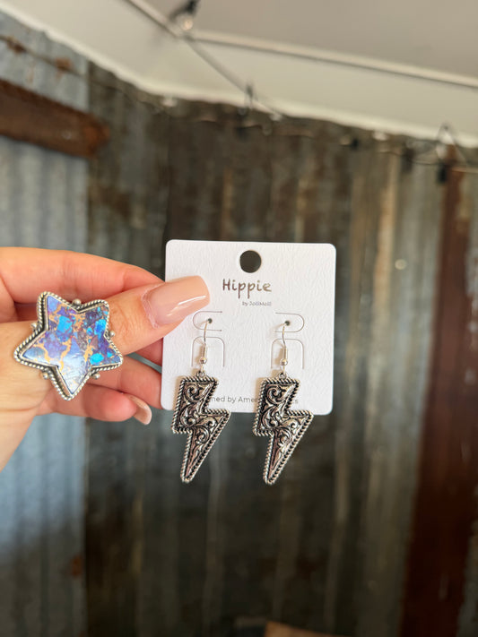 Tooled Bolt Earrings