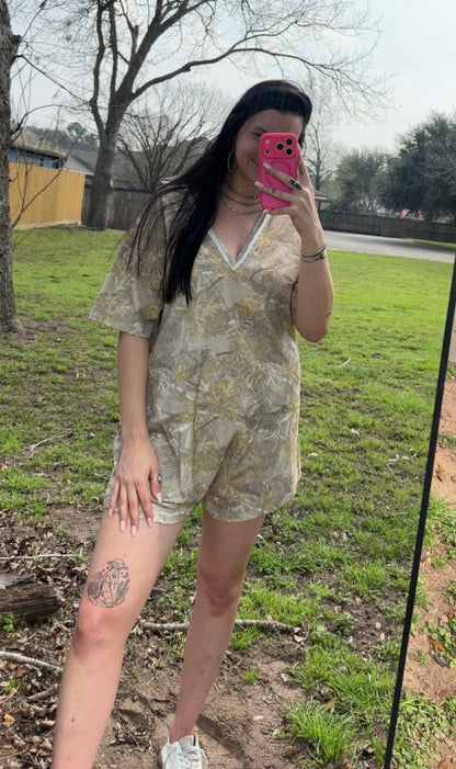 Camo Romper - Brown