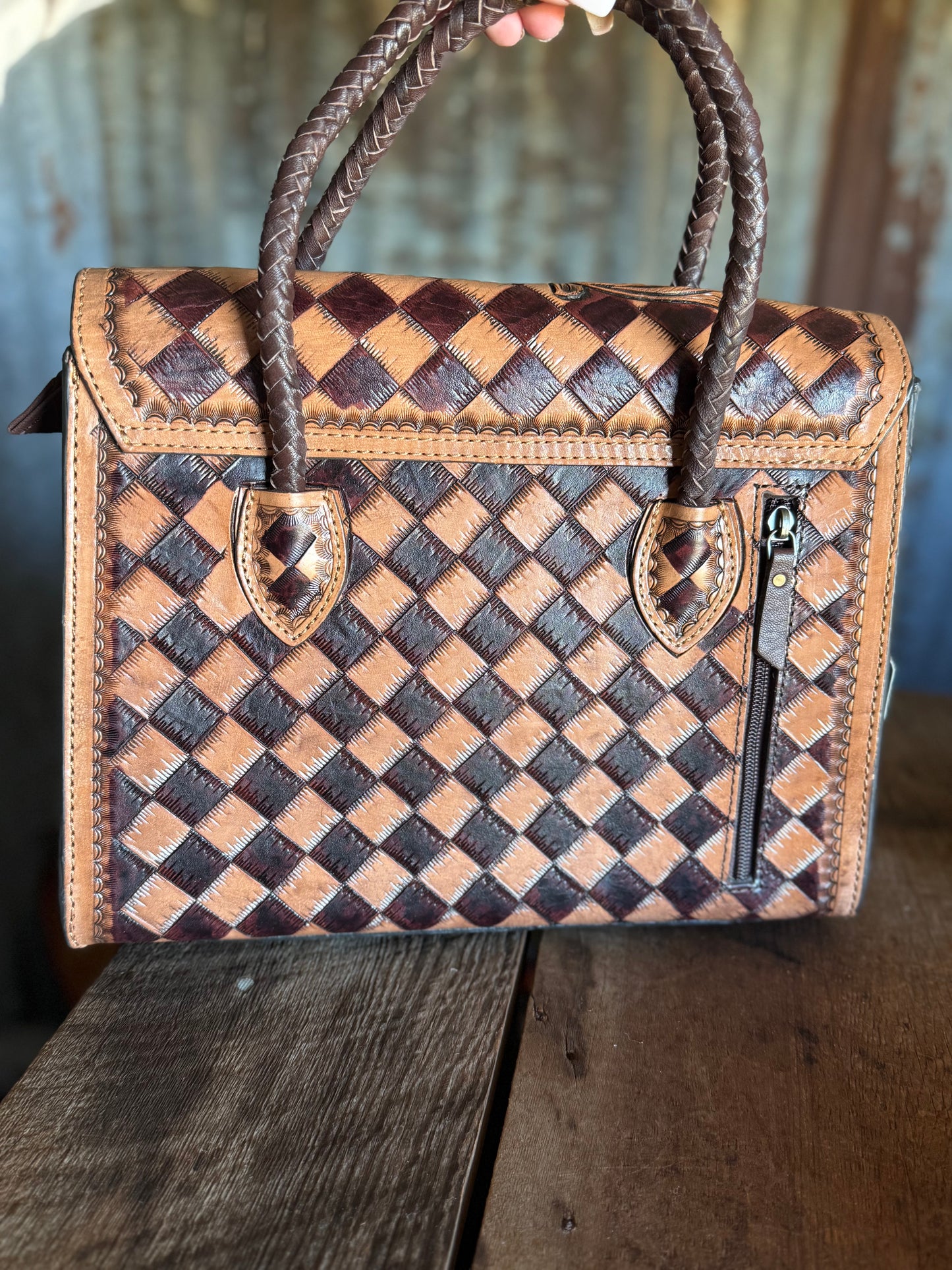 Checkered Dreams Tooled Purse / Crossbody
