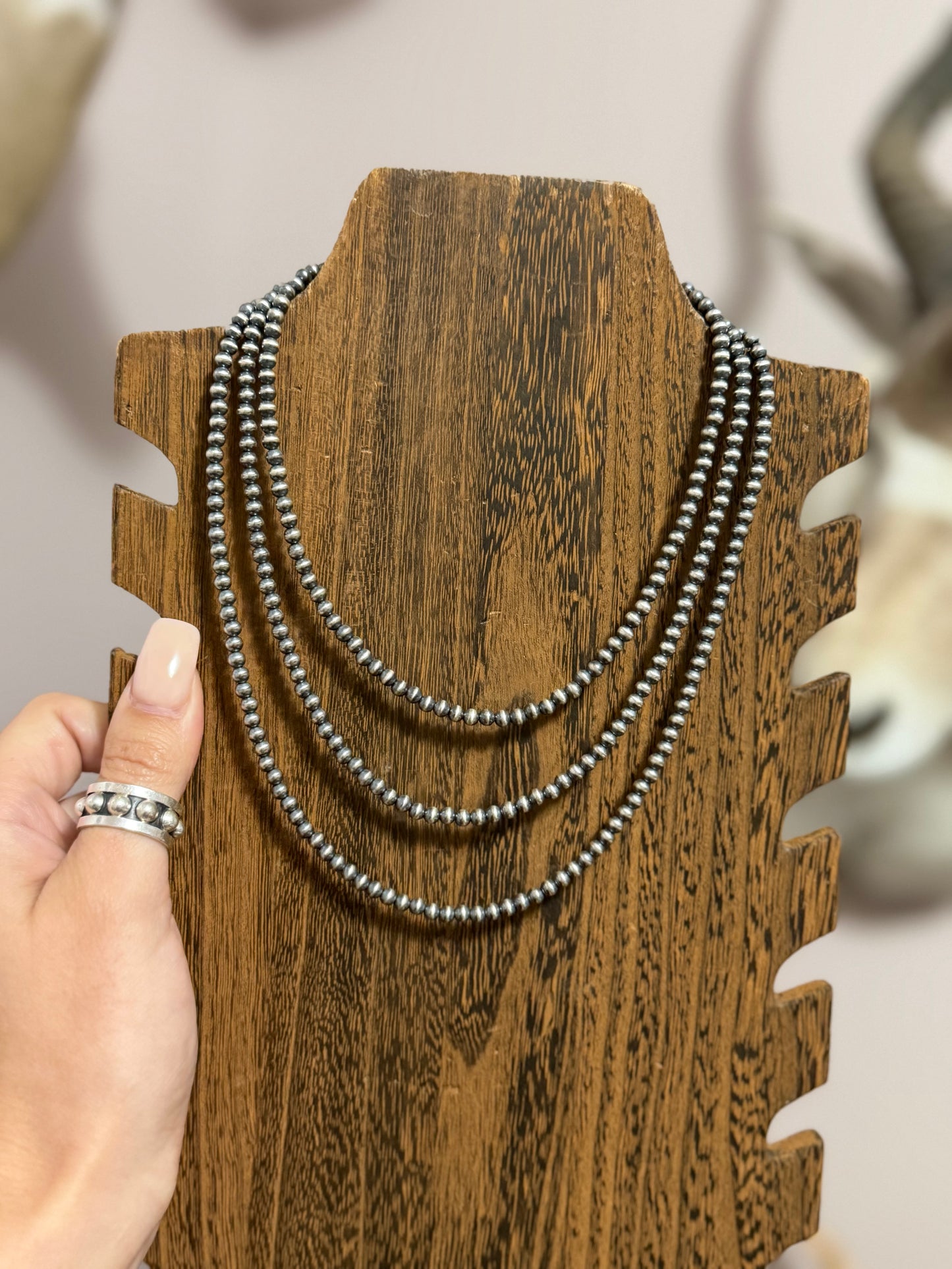 Navajo Pearls - 4mm - Sterling