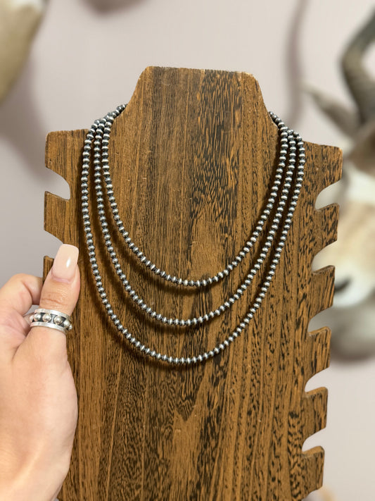Navajo Pearls - 4mm - Sterling