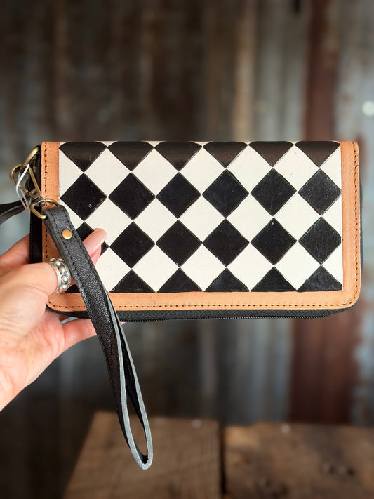 Checkered Wallet & Wristlet
