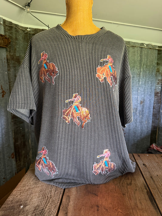 Sequin Bucking Horse Top