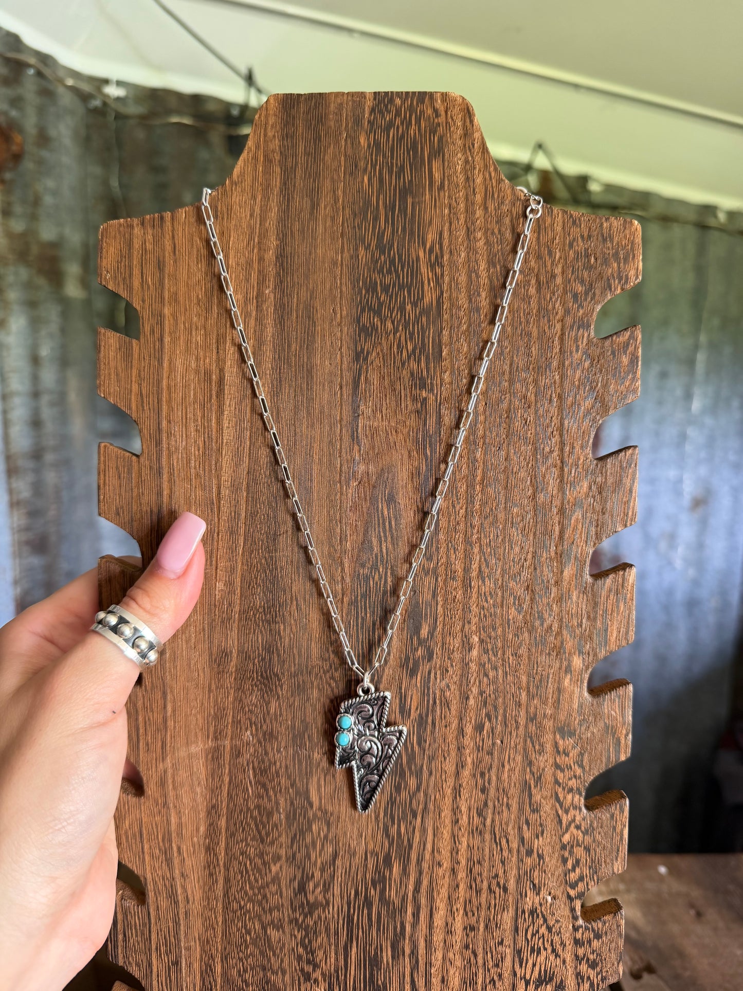 Tooled Bolt Necklace