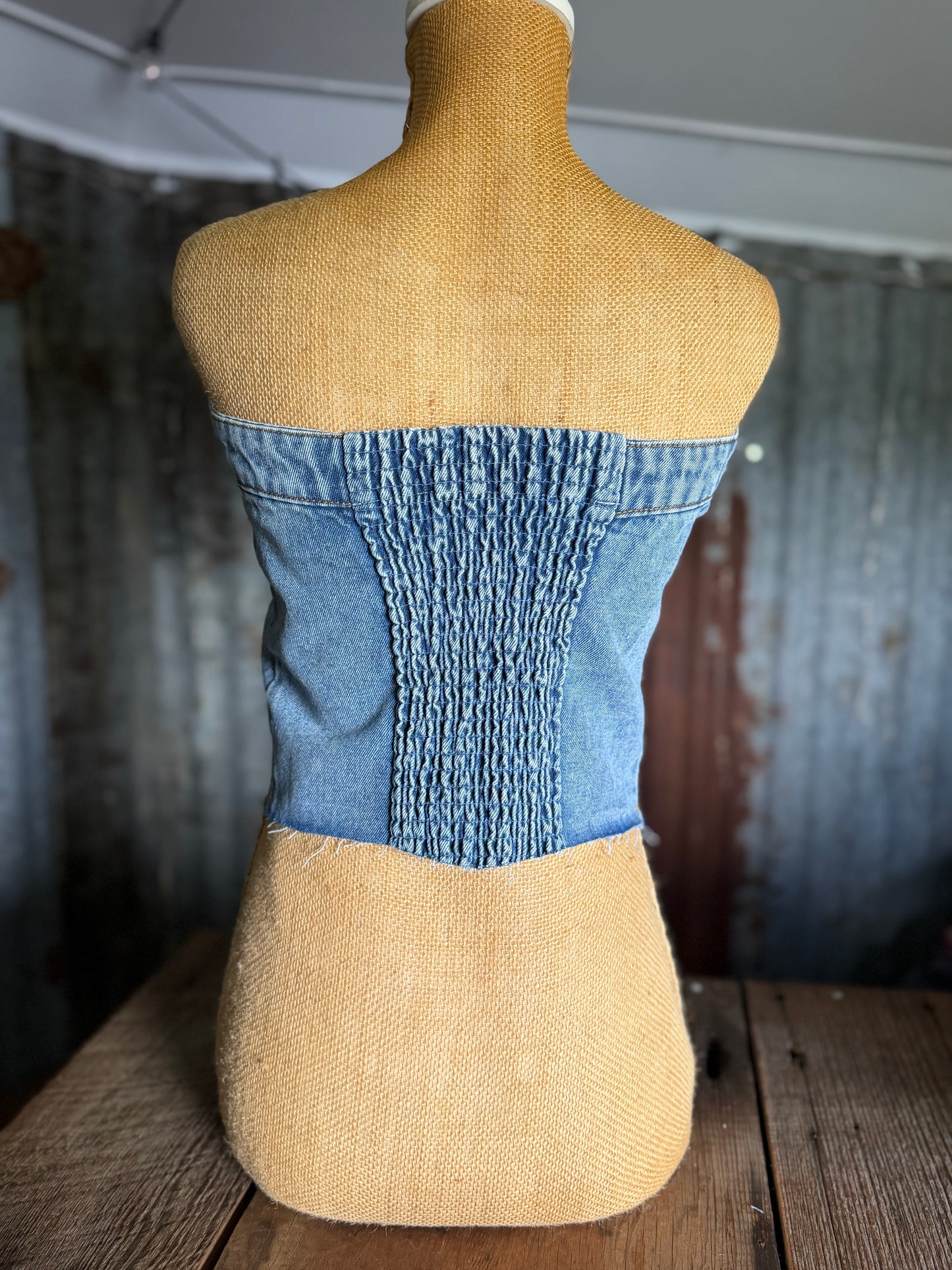 Dreaming Denim Strapless Top