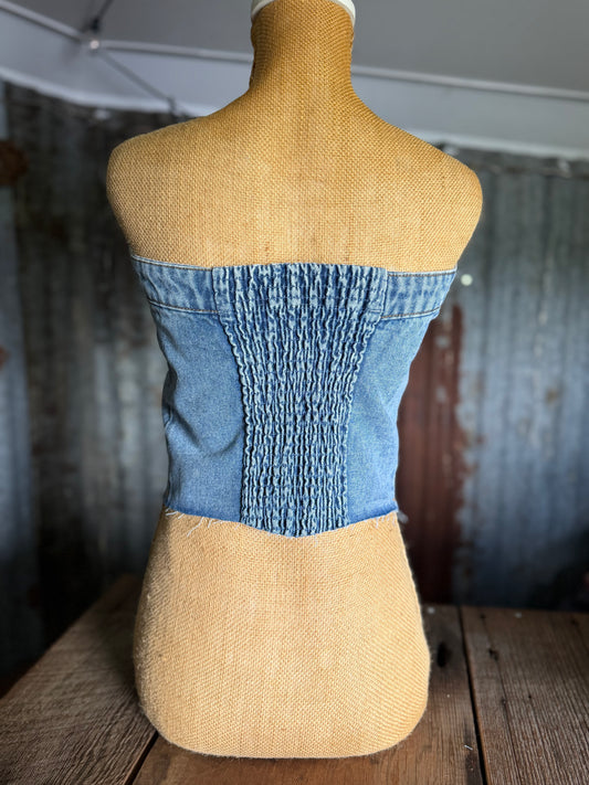 Dreaming Denim Strapless Top