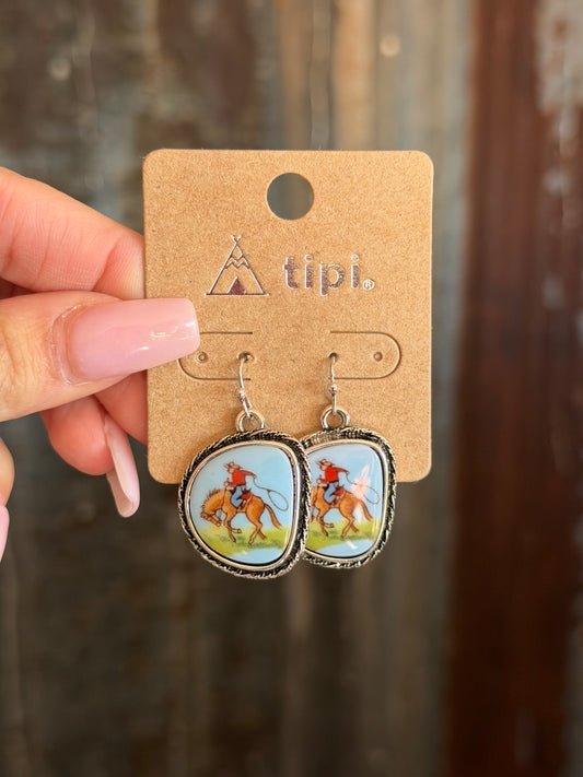 Bucking Horse Earrings