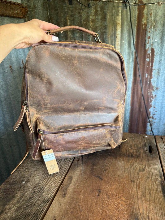 Rustic Leather Backpack