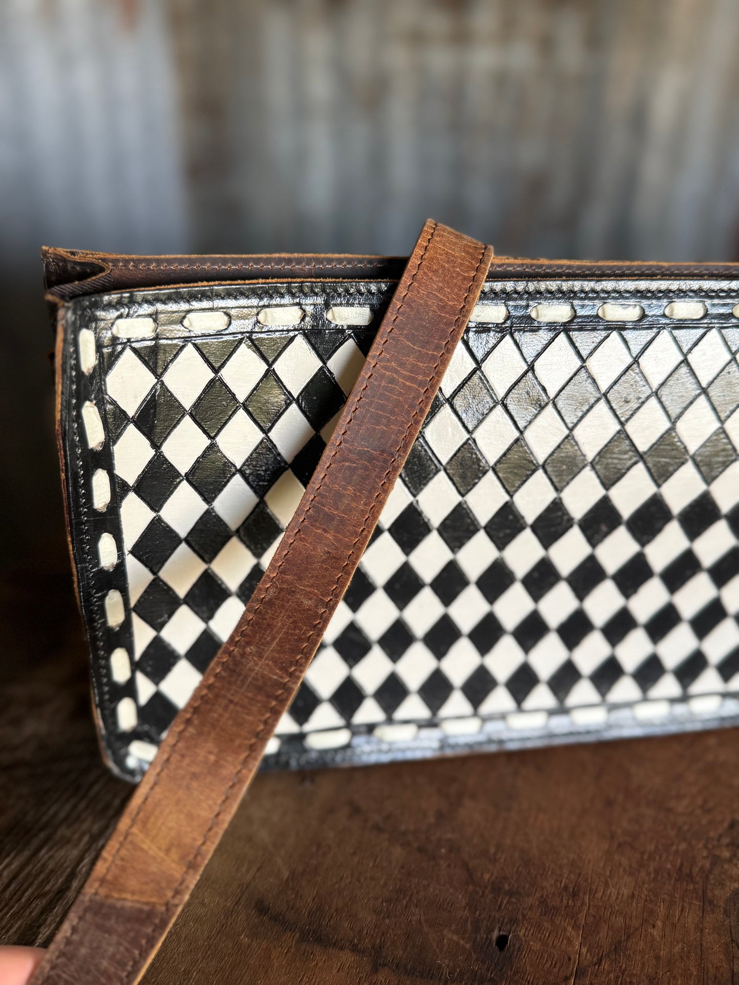 Checkered Crossbody Purse