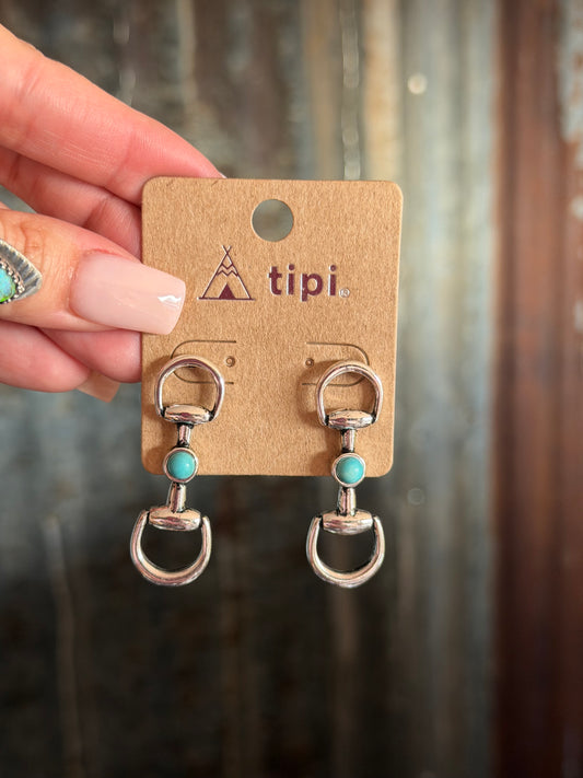 Bit Stud Earrings - Turquoise