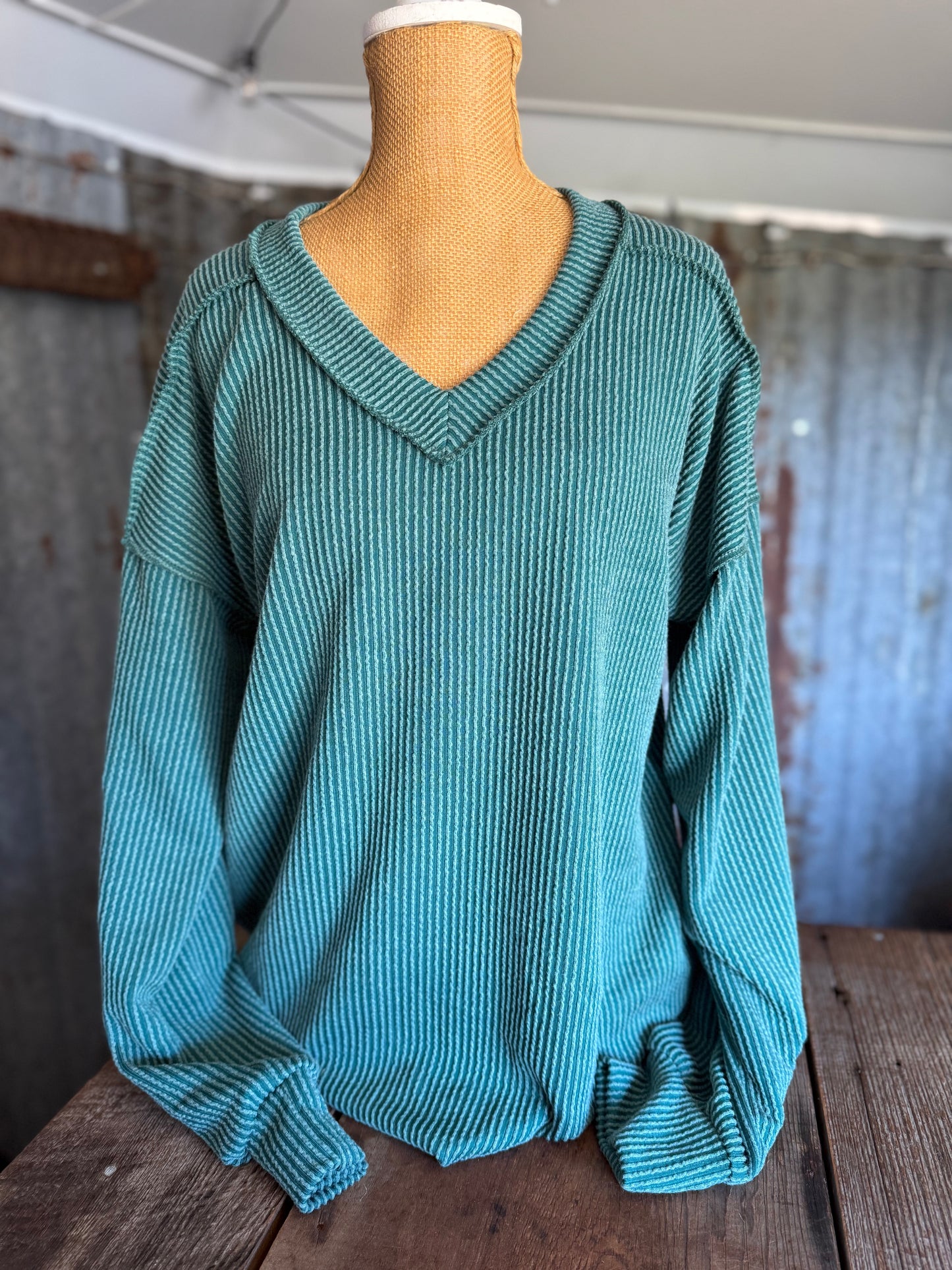 Ribbed Long Sleeve - Green