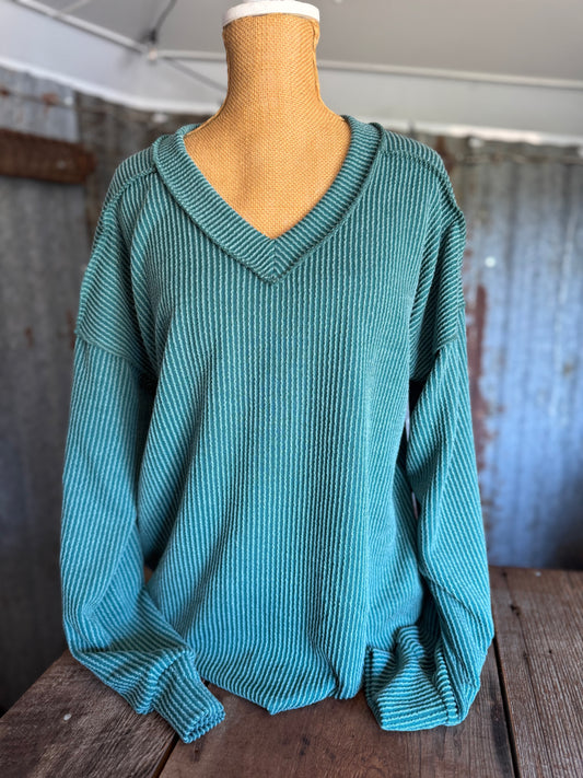 Ribbed Long Sleeve - Green