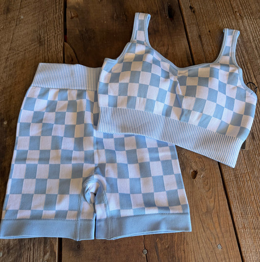 Checkered Set - Blue / White