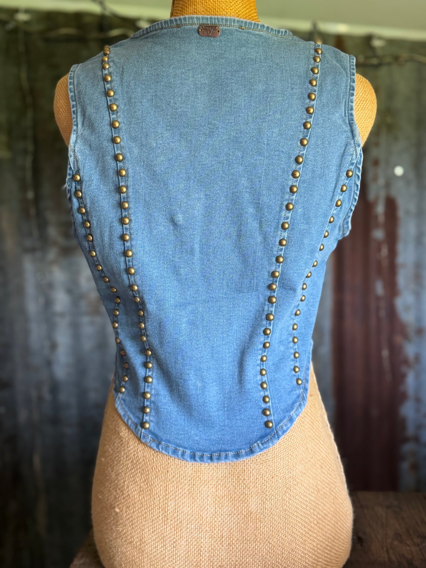 Studded Denim Vest