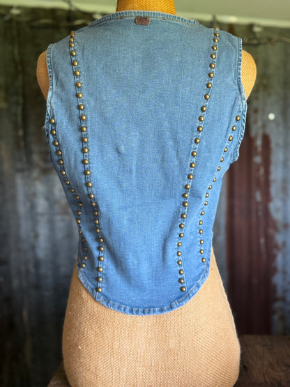 Studded Denim Vest