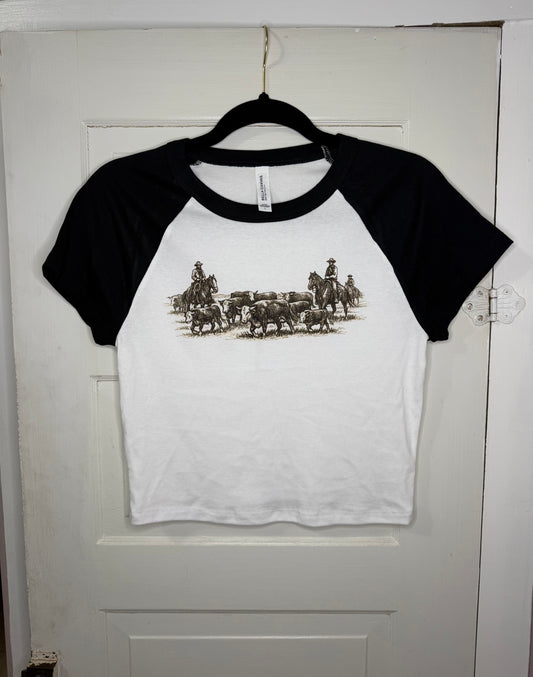 Cattle Drive Cropped Tee