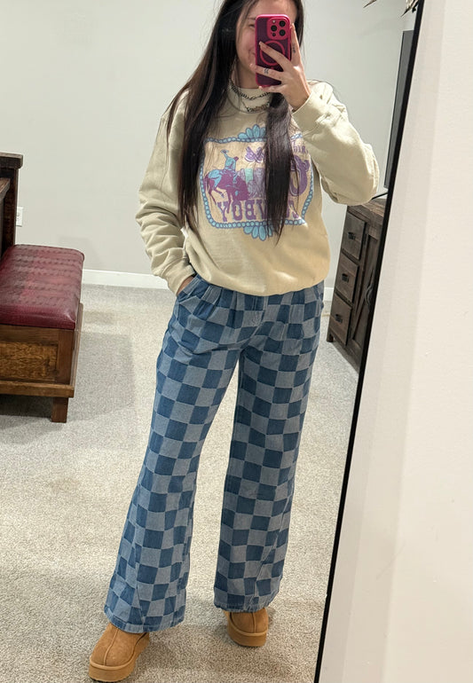 Checkered Denim