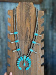 Faux Navajo Pearl / Turquoise Squash Necklace