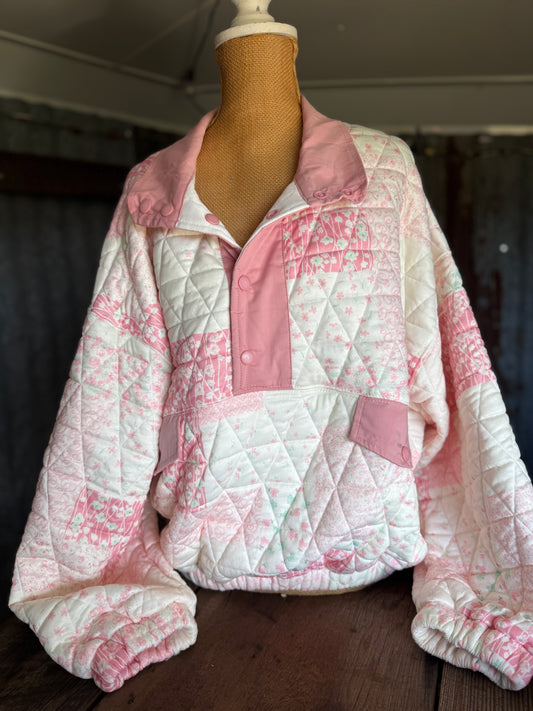 Pink Quilted Pullover