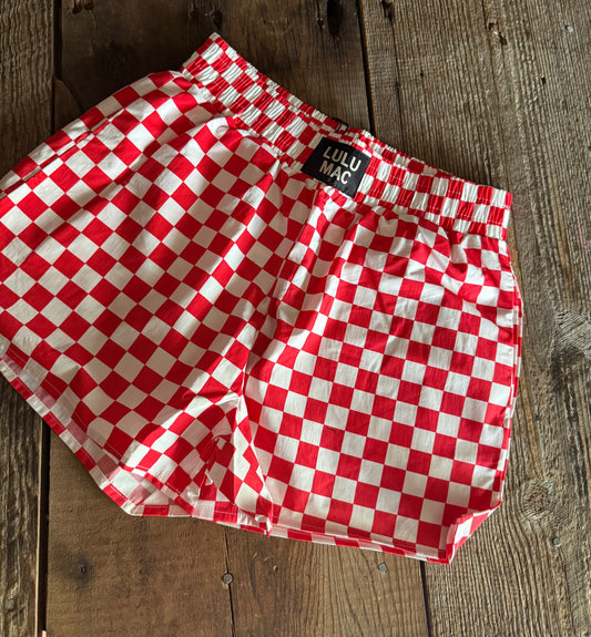 Boxer Shorts - Checkered Red/White