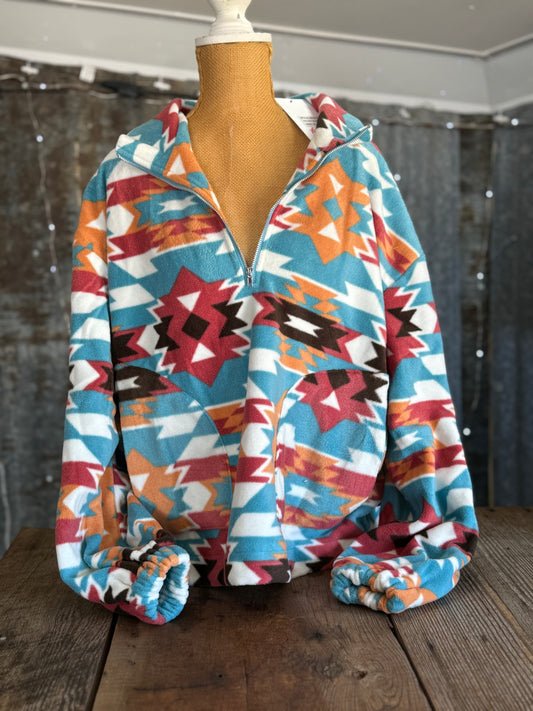 Pullover - Blue Aztec