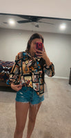 Cowboy Print Blouse