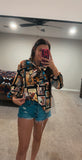 Cowboy Print Blouse
