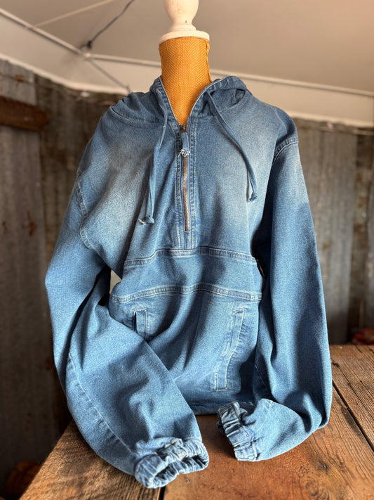 Denim Hoodie - Dark Wash