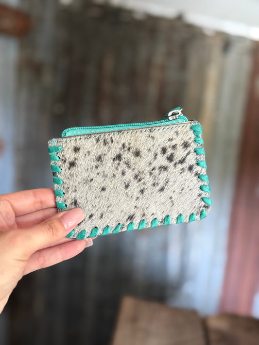 Tooled Turquoise Coin Pouch