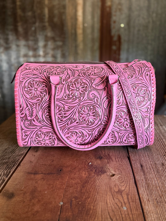 Pink Girl Tooled Speedy - Large