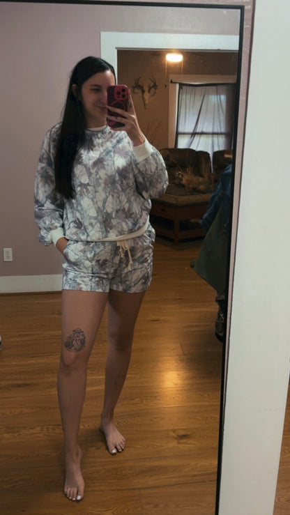 Camo Crew Neck - White