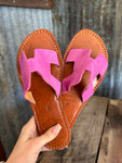 Pink Leather Sandals