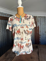 Wild Horses Mesh Top