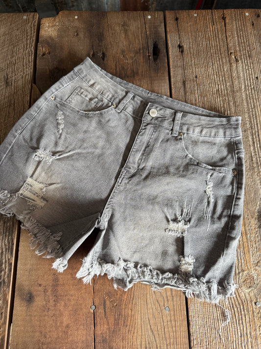Denim Shorts - Grey