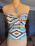 Aztec Strapless Top