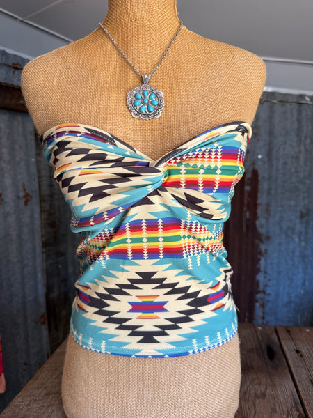 Aztec Strapless Top