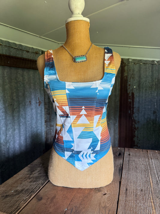 Aztec Print Crop - Corset Vibes